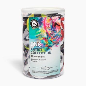 Банка презервативів ONE Classic Select Artist Collection, 100 шт 11000BZ фото
