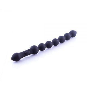 Анальні намиста двосторонні Black Silicone 810260 фото