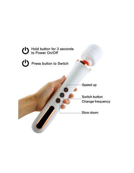 Вібратор-мікрофон білий Massager Super Powerful 10 Function BS22011 фото