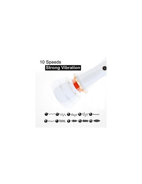 Вібратор-мікрофон білий Massager Super Powerful 10 Function BS22011 фото