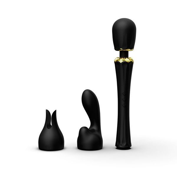 Вібратор мікрофон з насадками Zalo Kyro Wand Obsidian Black ZL02404 фото