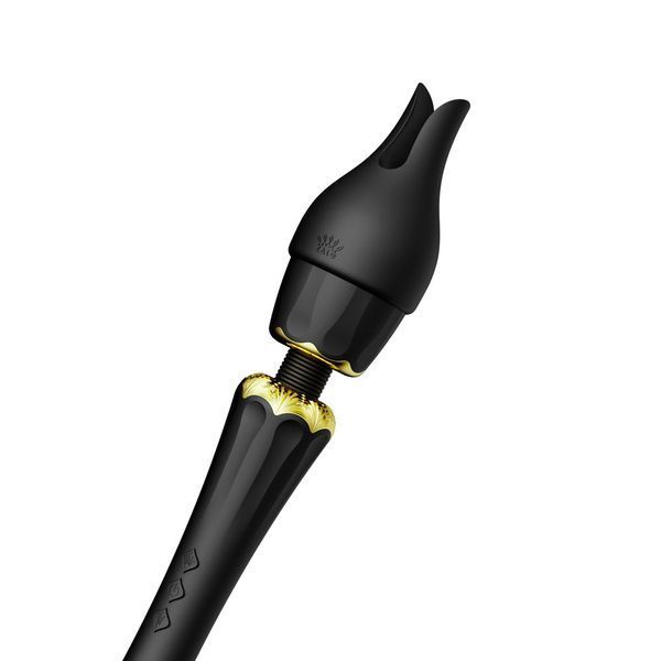 Вібратор мікрофон з насадками Zalo Kyro Wand Obsidian Black ZL02404 фото