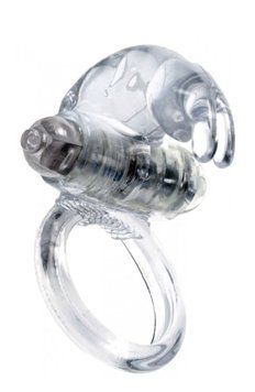 Эрекционное кольцо с вибрацией Rabbit Vibro CockRing Clear 67-00049 фото