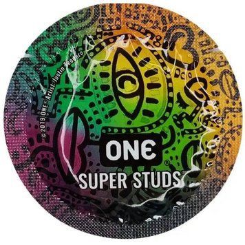 Набір латексних презервативів One Super Studs із точковим рельєфом (ціна за 5 шт.) ON221738 фото