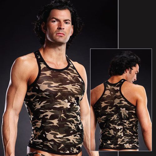Майка чоловіча у стилі мілітарі Blue Line Pro-Mesh Racerback Tank Camouflage хакі, S/M BLM018CAMSM фото