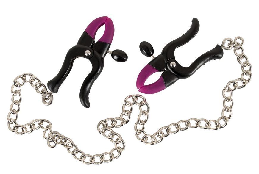 Зажимы для сосков с цепочкой Bad Kitty silicone nipple BK523143 фото
