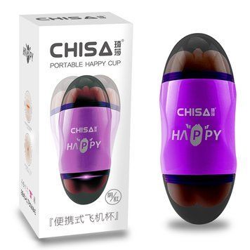 Мастурбатор Вагіна і Анус Chisа Portable Happy Cup з вібрацією, бежевий 898056 CN-560898056 фото