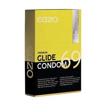 Презервативи в рясному мастилі EGZO "Glide" латексні (ціна за упаковку, 3 шт) 461144 фото