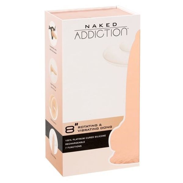 Реалистичный вибратор с ротацией, на присоске, с дистанционным пультом NAKED ADDICTION 8 NA88125 фото