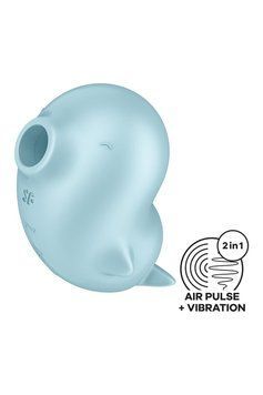 Вакуумный стимулятор Satisfyer Sassy Seal с вибрацией, голубой, 9.5 см S360636 фото