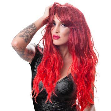 Перука з чубчиком Cottelli Wig red wavy long, червоний 7003390000 фото