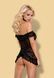Сорочка Flores chemise Obsessive SM чорна 410265 фото 4