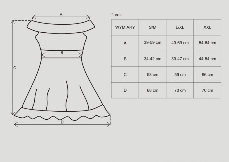 Сорочка Flores chemise Obsessive SM чорна 410265 фото