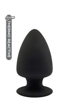 Анальна пробка Dream Toys Premium Silicone Plug термоактивна, чорна DT21602 фото