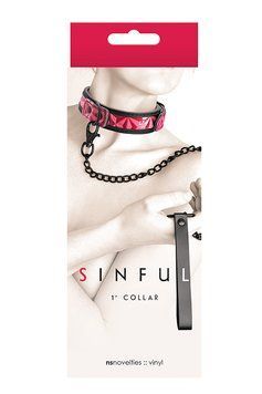 Нашийник з повідцем NS Novelties Sinful Collar and Leash T280766 фото
