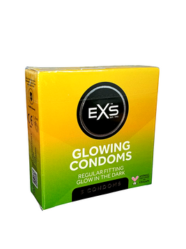Презервативи флуоресцентні EXS Glowing веганські (ціна за пачку, 3 шт.) EXS102474 фото