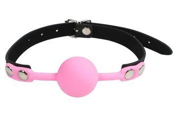 Кляп силіконовий Silicone ball gag metal accesso pink 221302012 фото