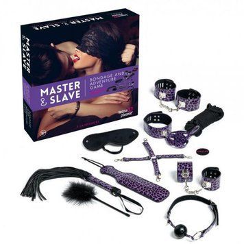 F61278 набір БДСМ 10 шт Master Slave BDSM Kit tijgerprint Purpele F61278 фото