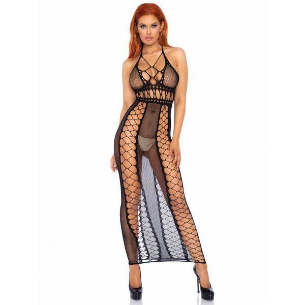 Сукня у сітку One Size Killer Instincts Fishnet Bodycon Dress від Leg Avenue, чорна 88023 фото