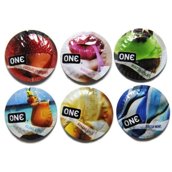 Набір оральних різноманітних ароматизованих презервативів ONE Flavor Waves (ціна за упак., 100 шт) 110200B фото