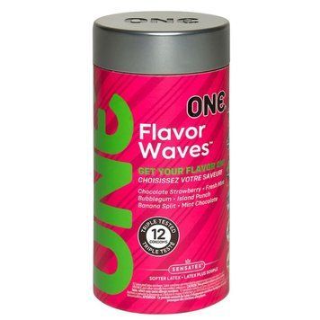 Набір оральних презервативів ONE Flavor Waves з різними смаками (ціна за упаковку, 12 шт.) ONE110202 фото