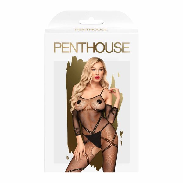 Сексуальный комбинезон Penthouse с интимным вырезом, черного цвета, XL P32063 фото