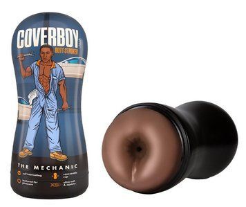 Мастурбатор-анус Blush Coverboy The Mechanic у колбі, коричневий, 18.5 см B331952 фото