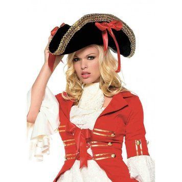 Піратський капелюх Pirate Hat with Gold Trim від Leg Avenue, чорний 2099 фото