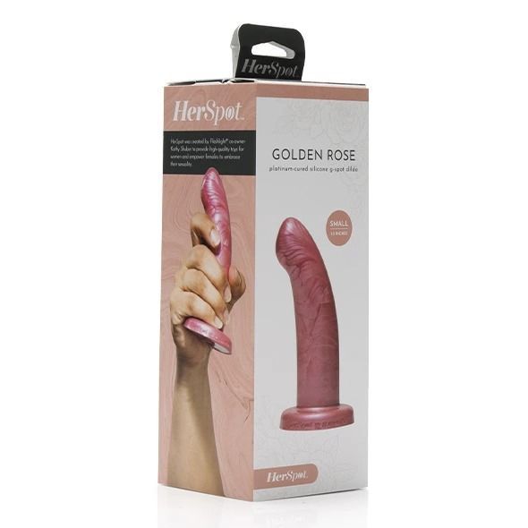 Фаллоимитатор с изогнутым стержнем FleshLight HerSpot розовое золото, Medium FL10607 фото