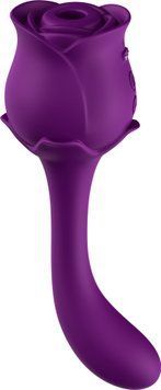 Подвійний вібратор з вакуумною стимуляцією Stymulator- ROSE S-E05 purple 52-00061-1 фото
