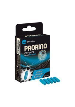 Збудливі капсули для чоловіків ERO PRORINO black line Potency (ціна за 5 капсул в упаковці) HOT78404 фото