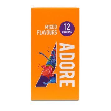 Презервативи оральні з різними уподобаннями Pasante Adore Mixed Flavours різнокольорові (ціна за 12 шт) SA05K фото
