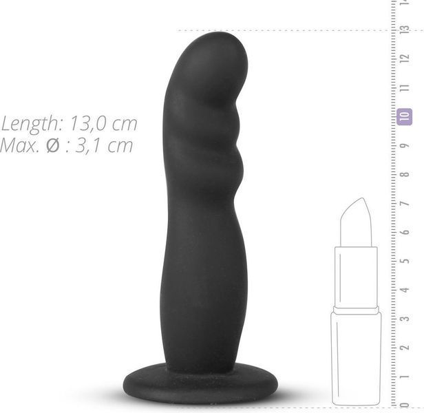 Страпон реалистичный на ремнях Easytoys, силиконовый, черный, 13 х 3.1 см. ET60520 фото