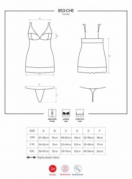 Сорочка Obsessive 853-CHE-2 chemise 410696 фото