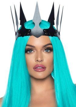 Корона з гострими зубцями Leg Avenu Faux leather spiked crown O/S 277403 /Black фото