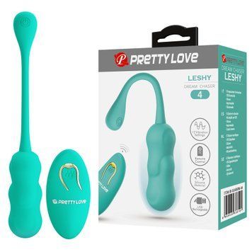 Віброяйце вагінальне Pretty Love Leshy з пультом, бірюзове, 18.6 х 2.8 см BI-014868W-A4 фото
